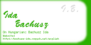 ida bachusz business card